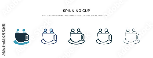 spinning cup icon in different style vector illustration. two colored and black spinning cup vector icons designed in filled, outline, line and stroke style can be used for web, mobile, ui