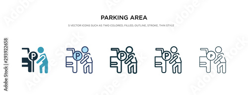 parking area icon in different style vector illustration. two colored and black parking area vector icons designed in filled, outline, line and stroke style can be used for web, mobile, ui
