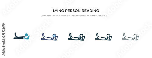 lying person reading icon in different style vector illustration. two colored and black lying person reading vector icons designed in filled, outline, line and stroke style can be used for web,