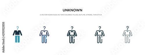 unknown icon in different style vector illustration. two colored and black unknown vector icons designed in filled, outline, line and stroke style can be used for web, mobile, ui