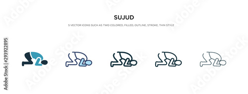 sujud icon in different style vector illustration. two colored and black sujud vector icons designed in filled, outline, line and stroke style can be used for web, mobile, ui