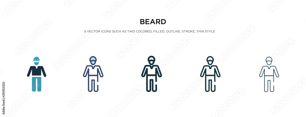 beard icon in different style vector illustration. two colored and black beard vector icons designed in filled, outline, line and stroke style can be used for web, mobile, ui beard icon in different style vector illustration. two colored and black beard vector icons designed in filled, outline, line and stroke style can be used for web, mobile, ui