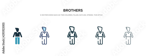 brothers icon in different style vector illustration. two colored and black brothers vector icons designed in filled, outline, line and stroke style can be used for web, mobile, ui