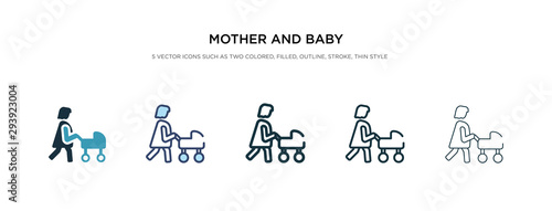 mother and baby icon in different style vector illustration. two colored and black mother and baby vector icons designed in filled, outline, line stroke style can be used for web, mobile, ui