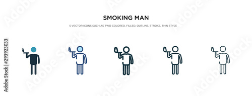smoking man icon in different style vector illustration. two colored and black smoking man vector icons designed in filled, outline, line and stroke style can be used for web, mobile, ui