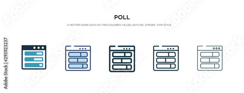 poll icon in different style vector illustration. two colored and black poll vector icons designed in filled, outline, line and stroke style can be used for web, mobile, ui