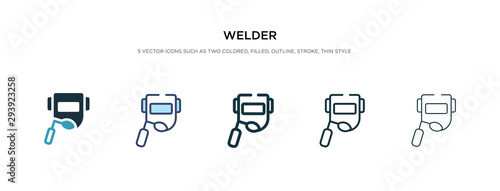 welder icon in different style vector illustration. two colored and black welder vector icons designed in filled, outline, line and stroke style can be used for web, mobile, ui