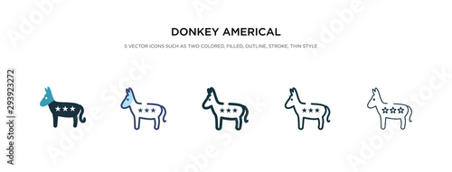 donkey americal political icon in different style vector illustration. two colored and black donkey americal political vector icons designed in filled, outline, line and stroke style can be used for photo