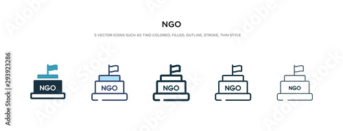 ngo icon in different style vector illustration. two colored and black ngo vector icons designed in filled, outline, line and stroke style can be used for web, mobile, ui