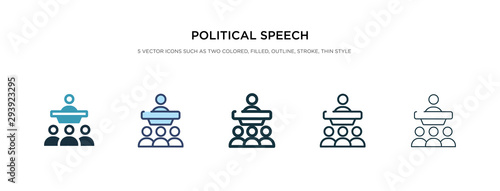political speech icon in different style vector illustration. two colored and black political speech vector icons designed in filled, outline, line and stroke style can be used for web, mobile, ui