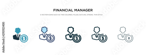 financial manager icon in different style vector illustration. two colored and black financial manager vector icons designed in filled, outline, line and stroke style can be used for web, mobile, ui