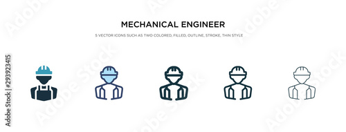 mechanical engineer icon in different style vector illustration. two colored and black mechanical engineer vector icons designed in filled, outline, line and stroke style can be used for web,