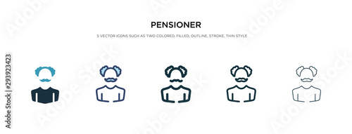 pensioner icon in different style vector illustration. two colored and black pensioner vector icons designed in filled, outline, line and stroke style can be used for web, mobile, ui