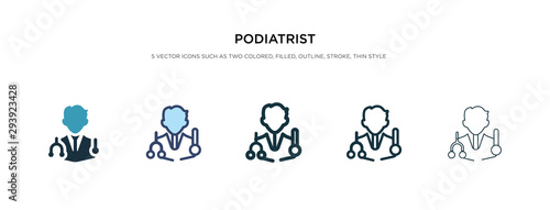 podiatrist icon in different style vector illustration. two colored and black podiatrist vector icons designed in filled, outline, line and stroke style can be used for web, mobile, ui