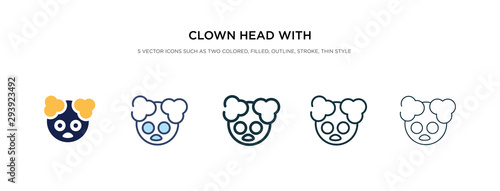 clown head with hat icon in different style vector illustration. two colored and black clown head with hat vector icons designed in filled, outline, line and stroke style can be used for web,