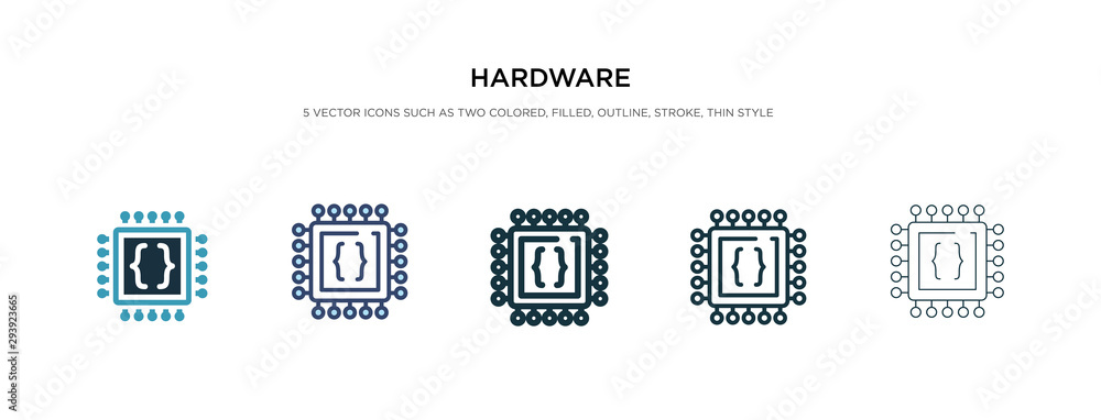 hardware icon in different style vector illustration. two colored and black hardware vector icons designed in filled, outline, line and stroke style can be used for web, mobile, ui hardware icon in different style vector illustration. two colored and black hardware vector icons designed in filled, outline, line and stroke style can be used for web, mobile, ui
