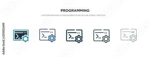 programming icon in different style vector illustration. two colored and black programming vector icons designed in filled, outline, line and stroke style can be used for web, mobile, ui © zaurrahimov