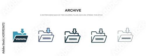 archive icon in different style vector illustration. two colored and black archive vector icons designed in filled, outline, line and stroke style can be used for web, mobile, ui
