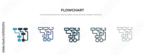 flowchart icon in different style vector illustration. two colored and black flowchart vector icons designed in filled, outline, line and stroke style can be used for web, mobile, ui