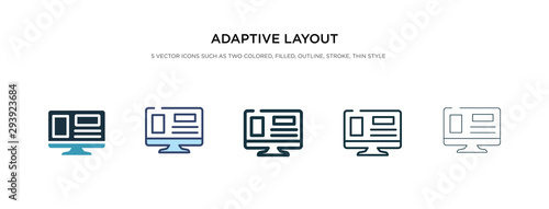 adaptive layout icon in different style vector illustration. two colored and black adaptive layout vector icons designed in filled, outline, line and stroke style can be used for web, mobile, ui