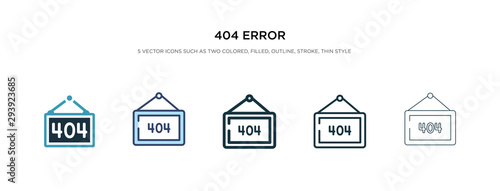 404 error icon in different style vector illustration. two colored and black 404 error vector icons designed in filled, outline, line and stroke style can be used for web, mobile, ui
