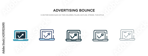 advertising bounce icon in different style vector illustration. two colored and black advertising bounce vector icons designed in filled, outline, line and stroke style can be used for web, mobile, © zaurrahimov
