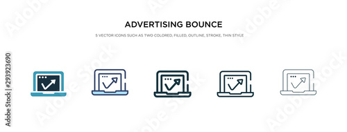 advertising bounce icon in different style vector illustration. two colored and black advertising bounce vector icons designed in filled, outline, line and stroke style can be used for web, mobile,