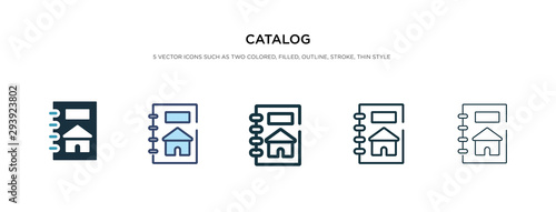 catalog icon in different style vector illustration. two colored and black catalog vector icons designed in filled, outline, line and stroke style can be used for web, mobile, ui