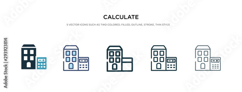 calculate icon in different style vector illustration. two colored and black calculate vector icons designed in filled, outline, line and stroke style can be used for web, mobile, ui