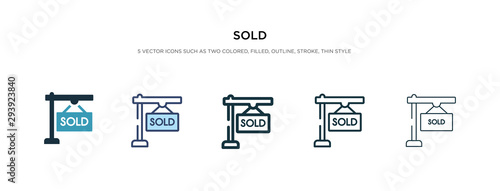 sold icon in different style vector illustration. two colored and black sold vector icons designed in filled, outline, line and stroke style can be used for web, mobile, ui