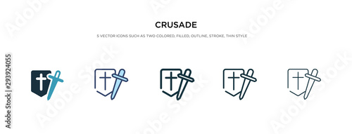 crusade icon in different style vector illustration. two colored and black crusade vector icons designed in filled, outline, line and stroke style can be used for web, mobile, ui