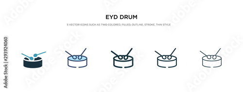 eyd drum icon in different style vector illustration. two colored and black eyd drum vector icons designed in filled, outline, line and stroke style can be used for web, mobile, ui