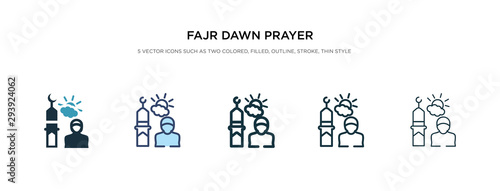 fajr dawn prayer icon in different style vector illustration. two colored and black fajr dawn prayer vector icons designed in filled, outline, line and stroke style can be used for web, mobile, ui