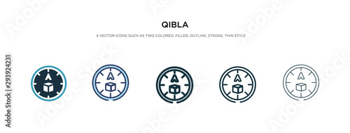 qibla icon in different style vector illustration. two colored and black qibla vector icons designed in filled, outline, line and stroke style can be used for web, mobile, ui