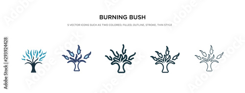 burning bush icon in different style vector illustration. two colored and black burning bush vector icons designed in filled, outline, line and stroke style can be used for web, mobile, ui