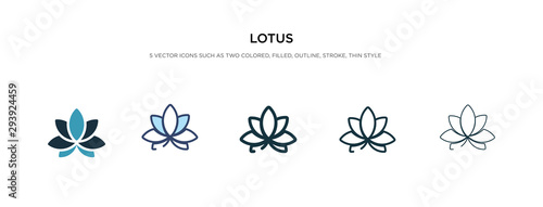lotus icon in different style vector illustration. two colored and black lotus vector icons designed in filled, outline, line and stroke style can be used for web, mobile, ui