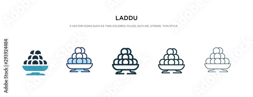 laddu icon in different style vector illustration. two colored and black laddu vector icons designed in filled, outline, line and stroke style can be used for web, mobile, ui