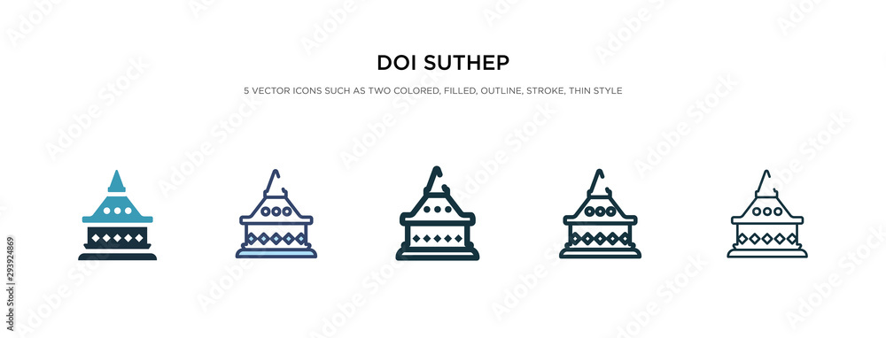 doi suthep icon in different style vector illustration. two colored and black doi suthep vector icons designed in filled, outline, line and stroke style can be used for web, mobile, ui