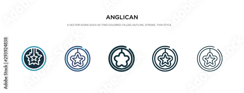 anglican icon in different style vector illustration. two colored and black anglican vector icons designed in filled, outline, line and stroke style can be used for web, mobile, ui photo