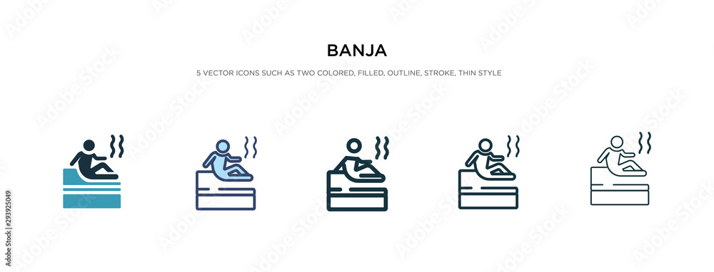 banja icon in different style vector illustration. two colored and black banja vector icons designed in filled, outline, line and stroke style can be used for web, mobile, ui