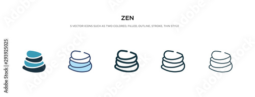 zen icon in different style vector illustration. two colored and black zen vector icons designed in filled, outline, line and stroke style can be used for web, mobile, ui