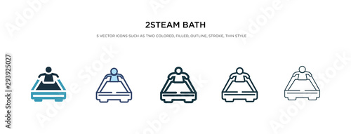 2steam bath icon in different style vector illustration. two colored and black 2steam bath vector icons designed in filled, outline, line and stroke style can be used for web, mobile, ui