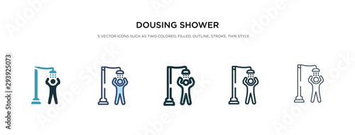 dousing shower icon in different style vector illustration. two colored and black dousing shower vector icons designed in filled, outline, line and stroke style can be used for web, mobile, ui
