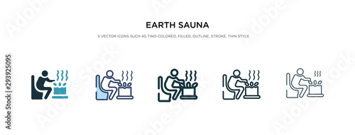 earth sauna icon in different style vector illustration. two colored and black earth sauna vector icons designed in filled, outline, line and stroke style can be used for web, mobile, ui