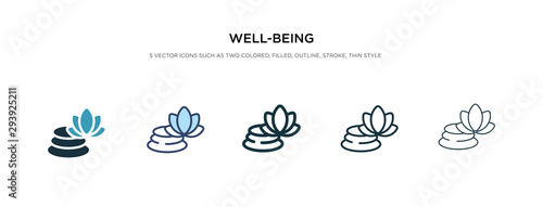 well-being icon in different style vector illustration. two colored and black well-being vector icons designed in filled, outline, line and stroke style can be used for web, mobile, ui