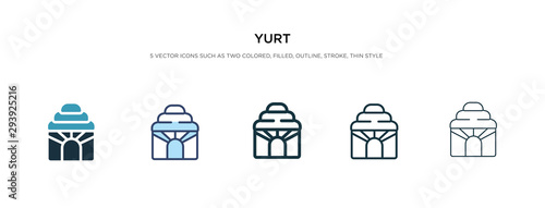 yurt icon in different style vector illustration. two colored and black yurt vector icons designed in filled, outline, line and stroke style can be used for web, mobile, ui