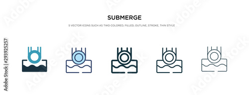 submerge icon in different style vector illustration. two colored and black submerge vector icons designed in filled, outline, line and stroke style can be used for web, mobile, ui