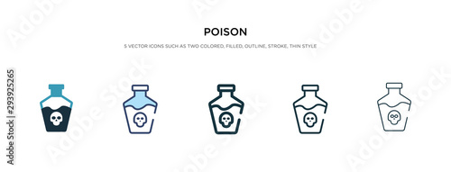 poison icon in different style vector illustration. two colored and black poison vector icons designed in filled  outline  line and stroke style can be used for web  mobile  ui