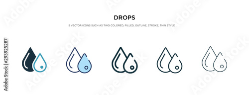 drops icon in different style vector illustration. two colored and black drops vector icons designed in filled, outline, line and stroke style can be used for web, mobile, ui