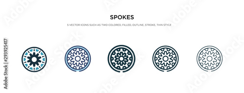 spokes icon in different style vector illustration. two colored and black spokes vector icons designed in filled, outline, line and stroke style can be used for web, mobile, ui